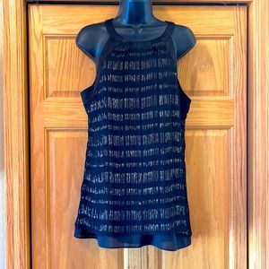 White House Black Market Silk Shimmery sleeveless Blouse size 14
